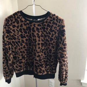 Only Leopard Faux Fur Sweater